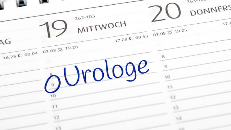 Termin im Kalender zur digital-rektalen Untersuchung im Rahmen der Vorsorge beim Urologen