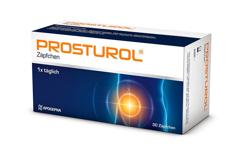 Packshot von Prosturol Zäpfchen bei Prostata-Beschwerden